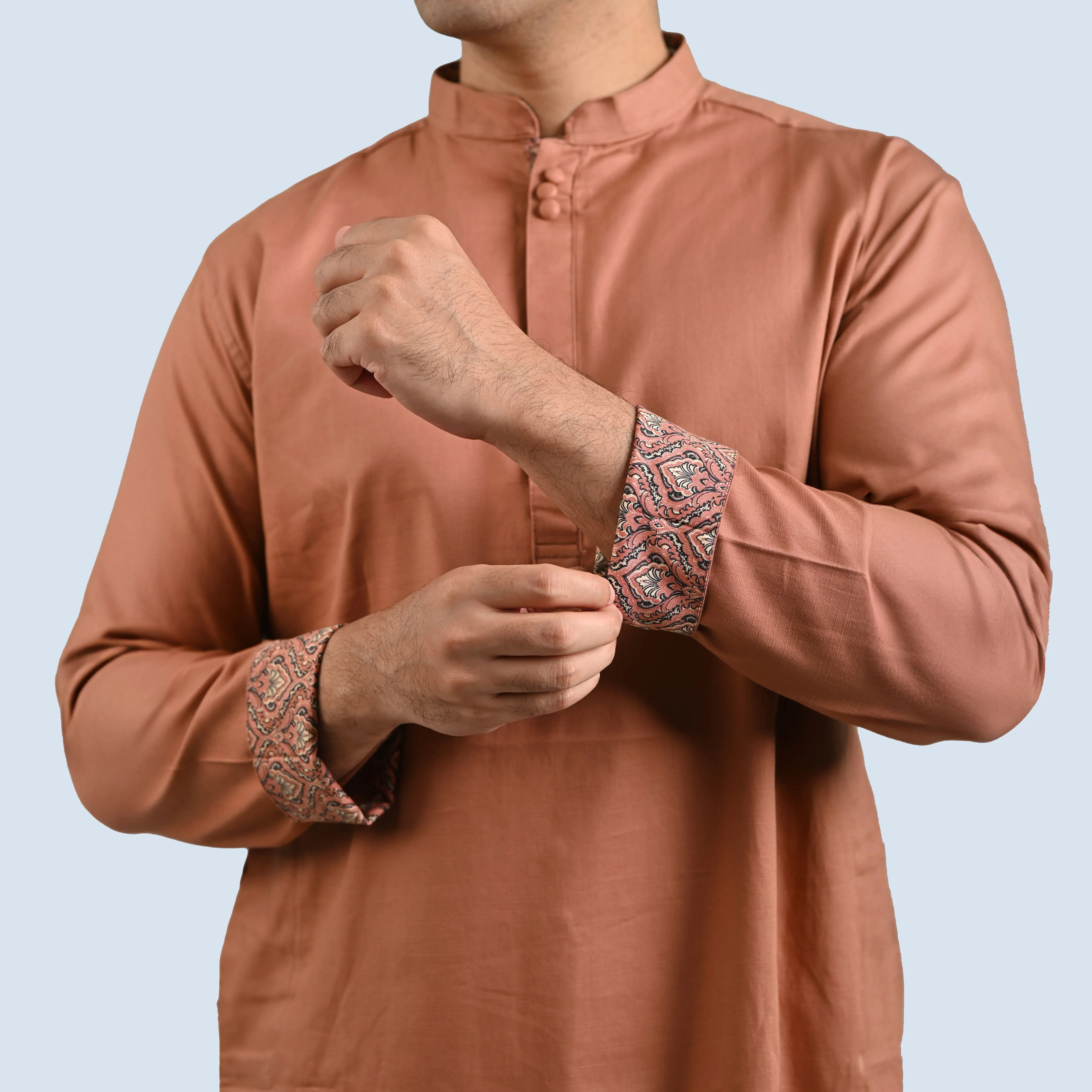 Semi Long Panjabi | Peach