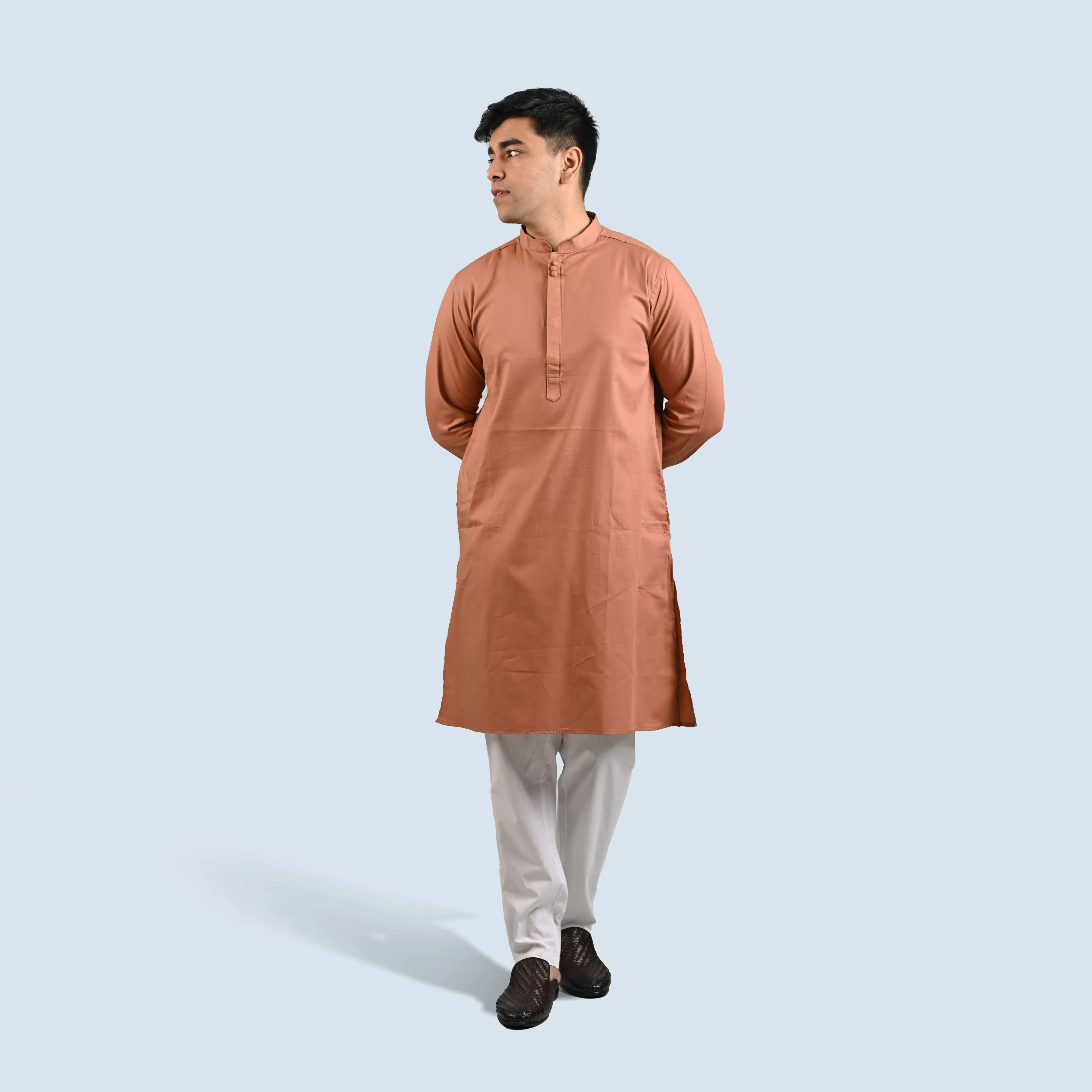 Semi Long Panjabi | Peach