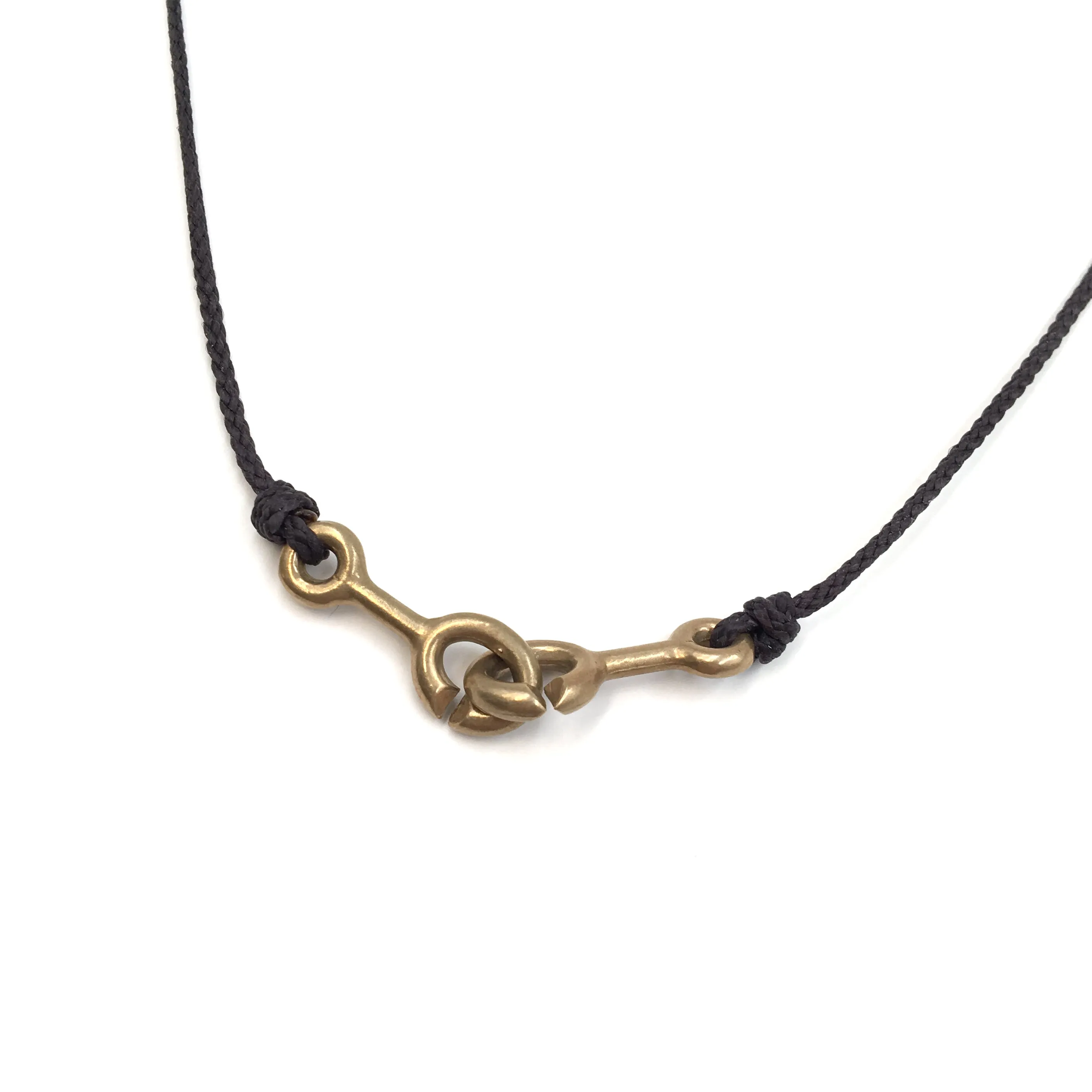 Sister Clasp Necklace, Black Cord