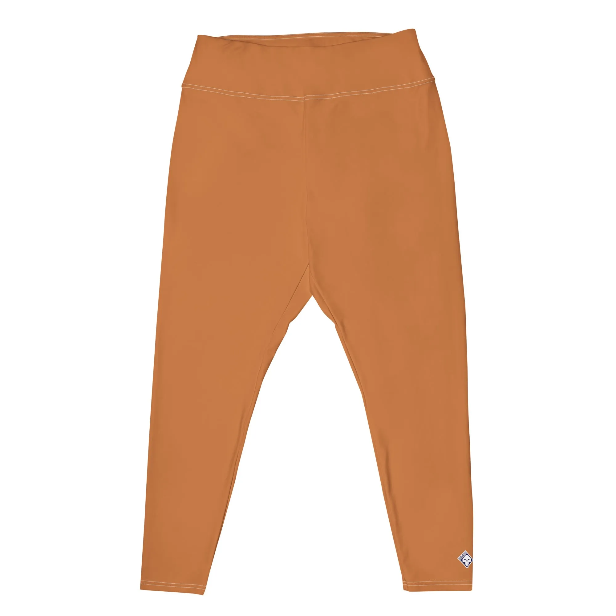 Size-Inclusive Style: Women's Solid Color Yoga Pants - Raw Sienna