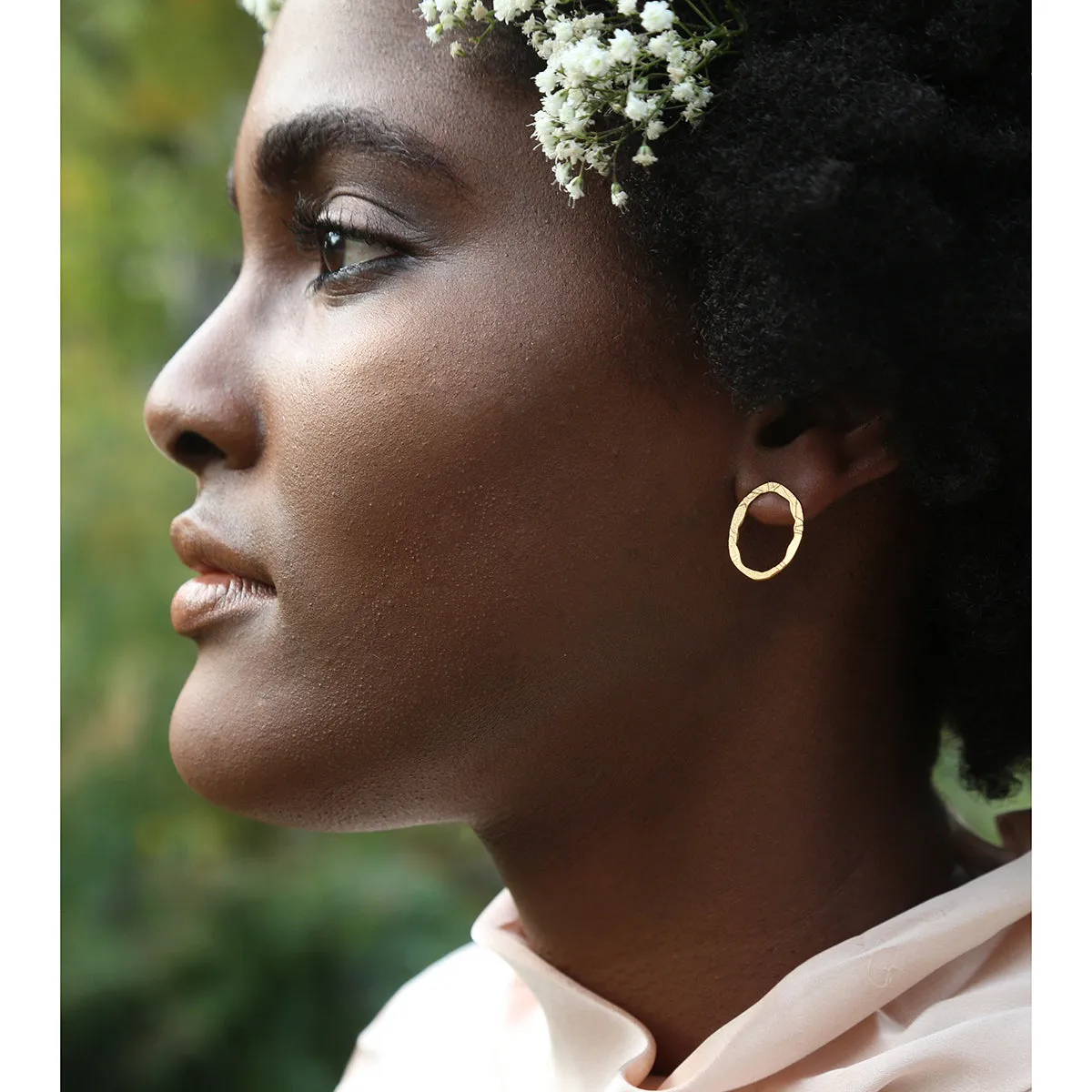 Small Boulders Etched Earrings