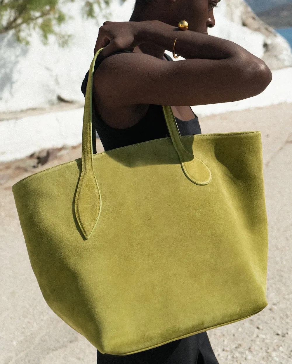 Sprout Tote Army Suede