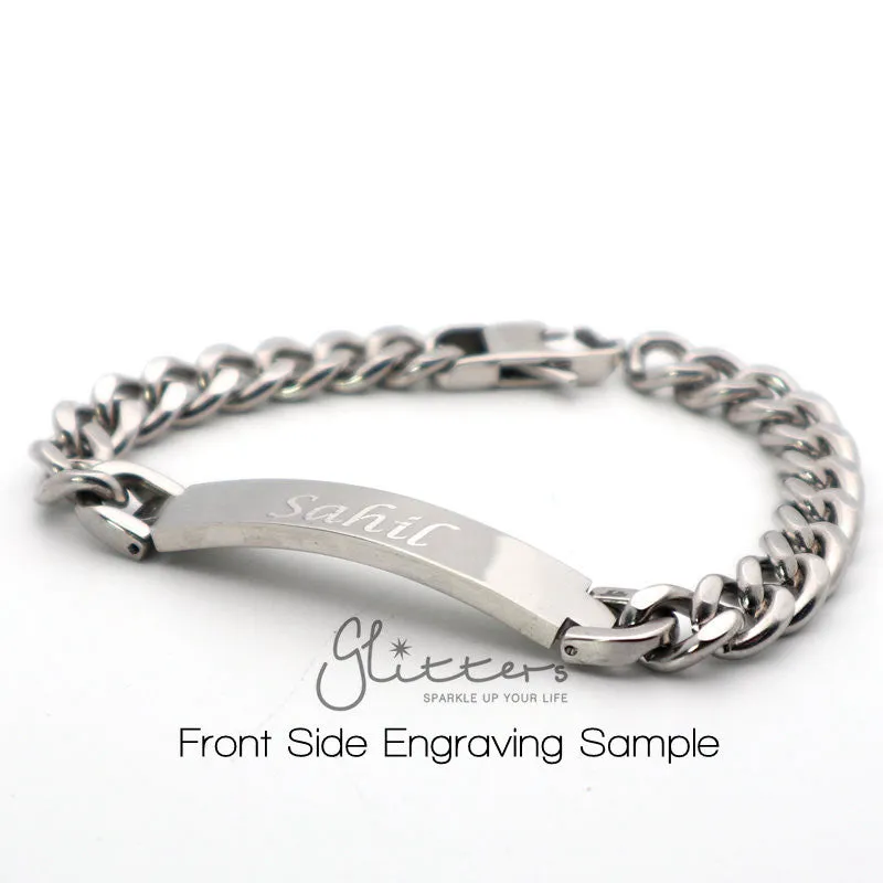 Stainless Steel Men's ID Bracelet 9mm Width