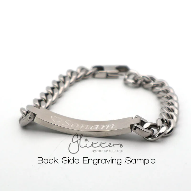 Stainless Steel Men's ID Bracelet 9mm Width