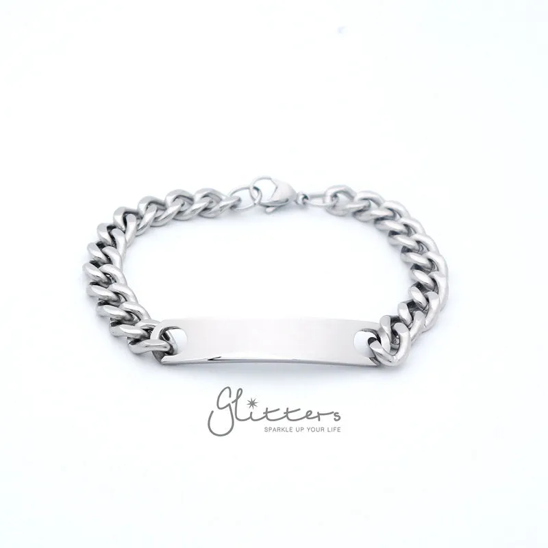 Stainless Steel Men's ID Bracelet 9mm Width