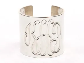 Sterling Silver Monogrammed Cuff Ring