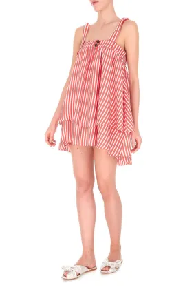 Striped Short Dress with Straps