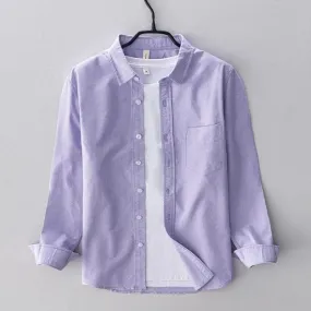 Stylish Mens Full Sleeves Light Purple Casual Shirt