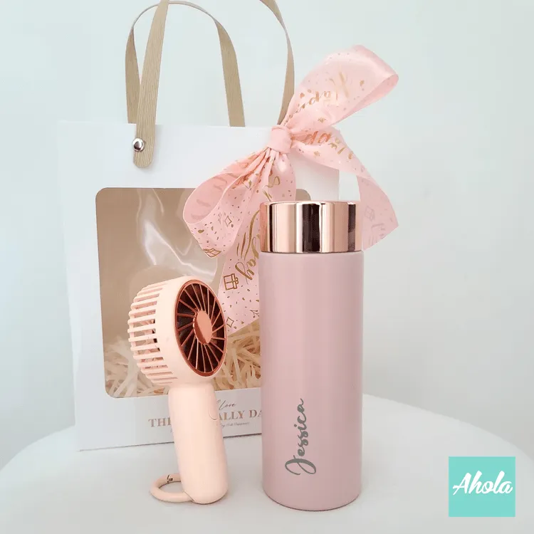 【Summer】Engraved Stainless Steel Water Bottle   Mini Fine Fan 刻字不鏽鋼保冷/保温樽 便攜風扇套裝