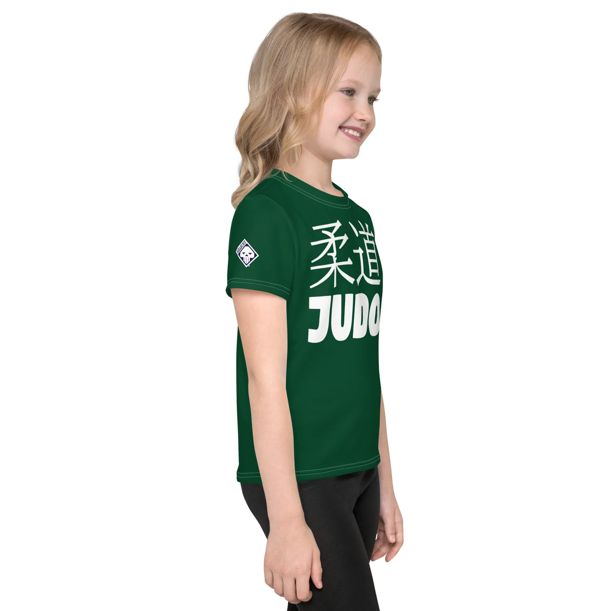 Sun-Safe Play: Girl's Short Sleeve Classic Judo Rash Guard - Sherwood Forest