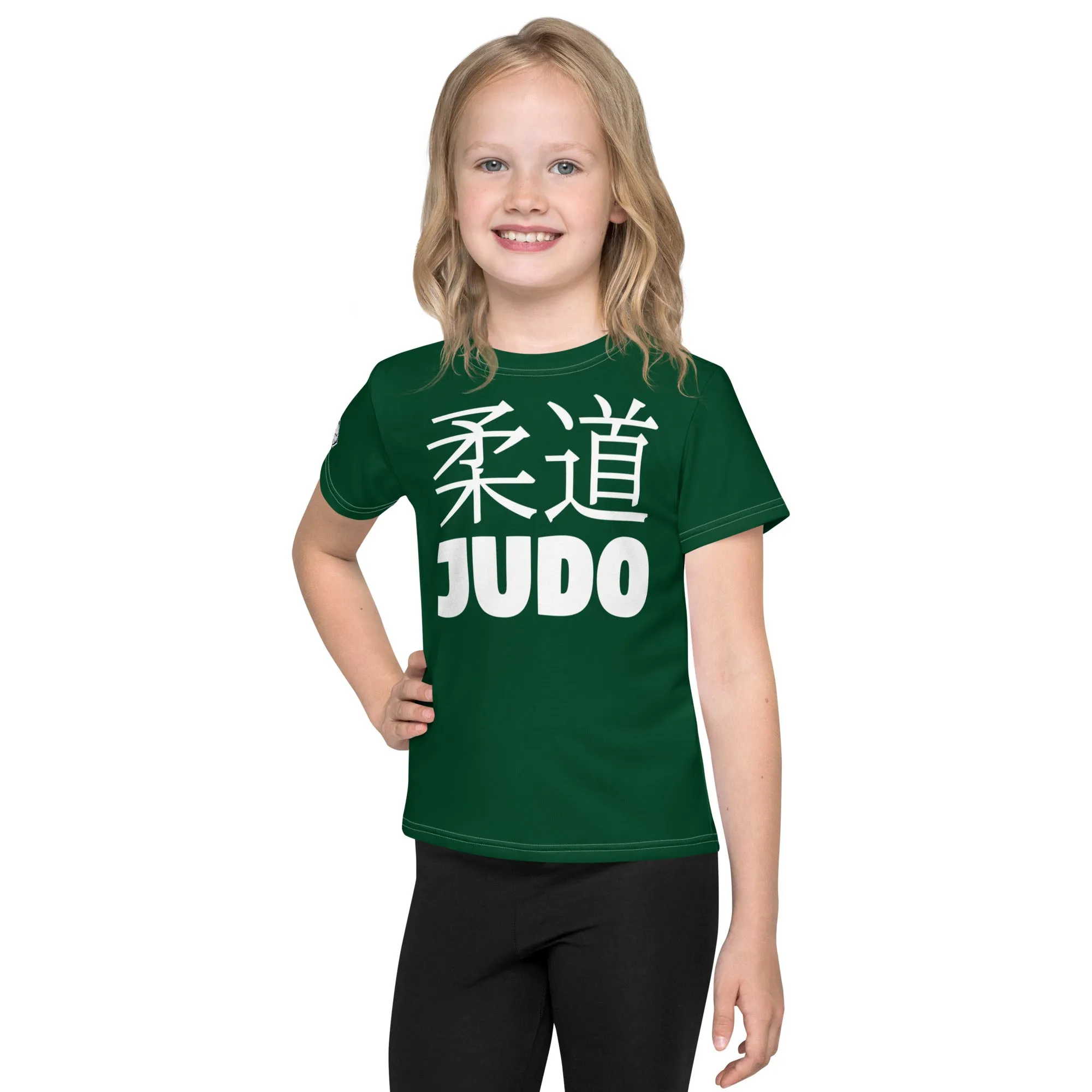 Sun-Safe Play: Girl's Short Sleeve Classic Judo Rash Guard - Sherwood Forest