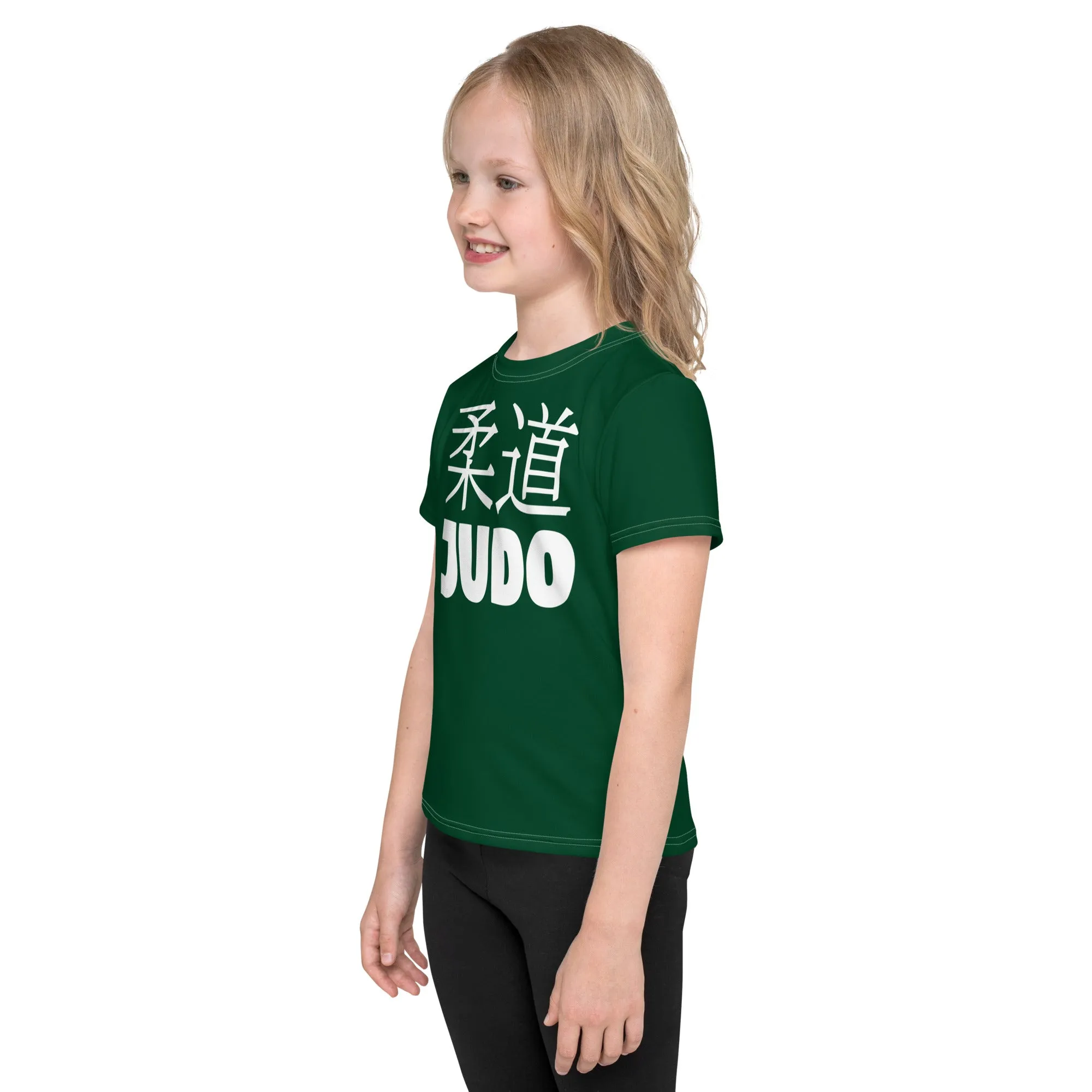 Sun-Safe Play: Girl's Short Sleeve Classic Judo Rash Guard - Sherwood Forest