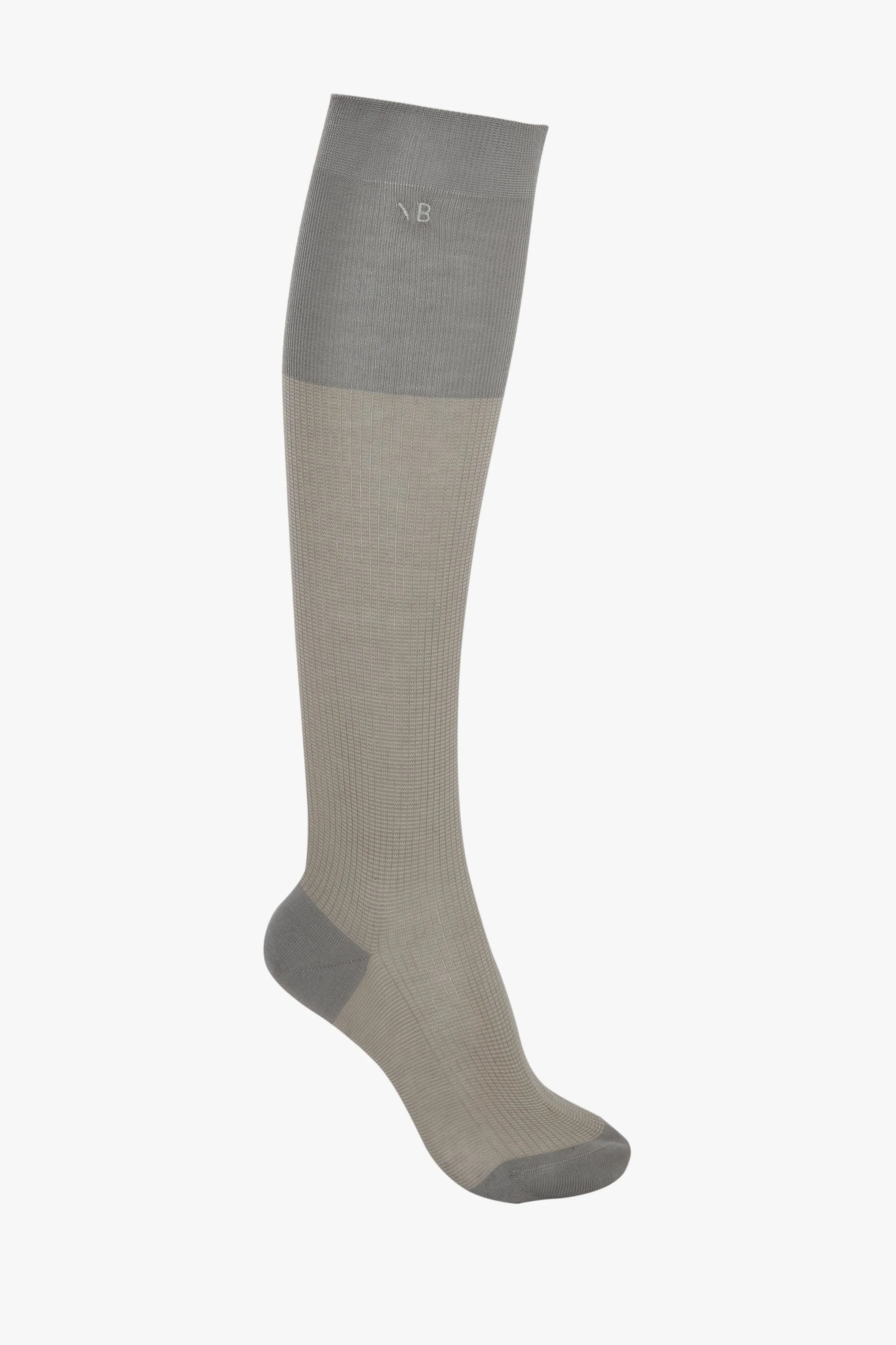 Superfine Rib Socks In Lunar Grey