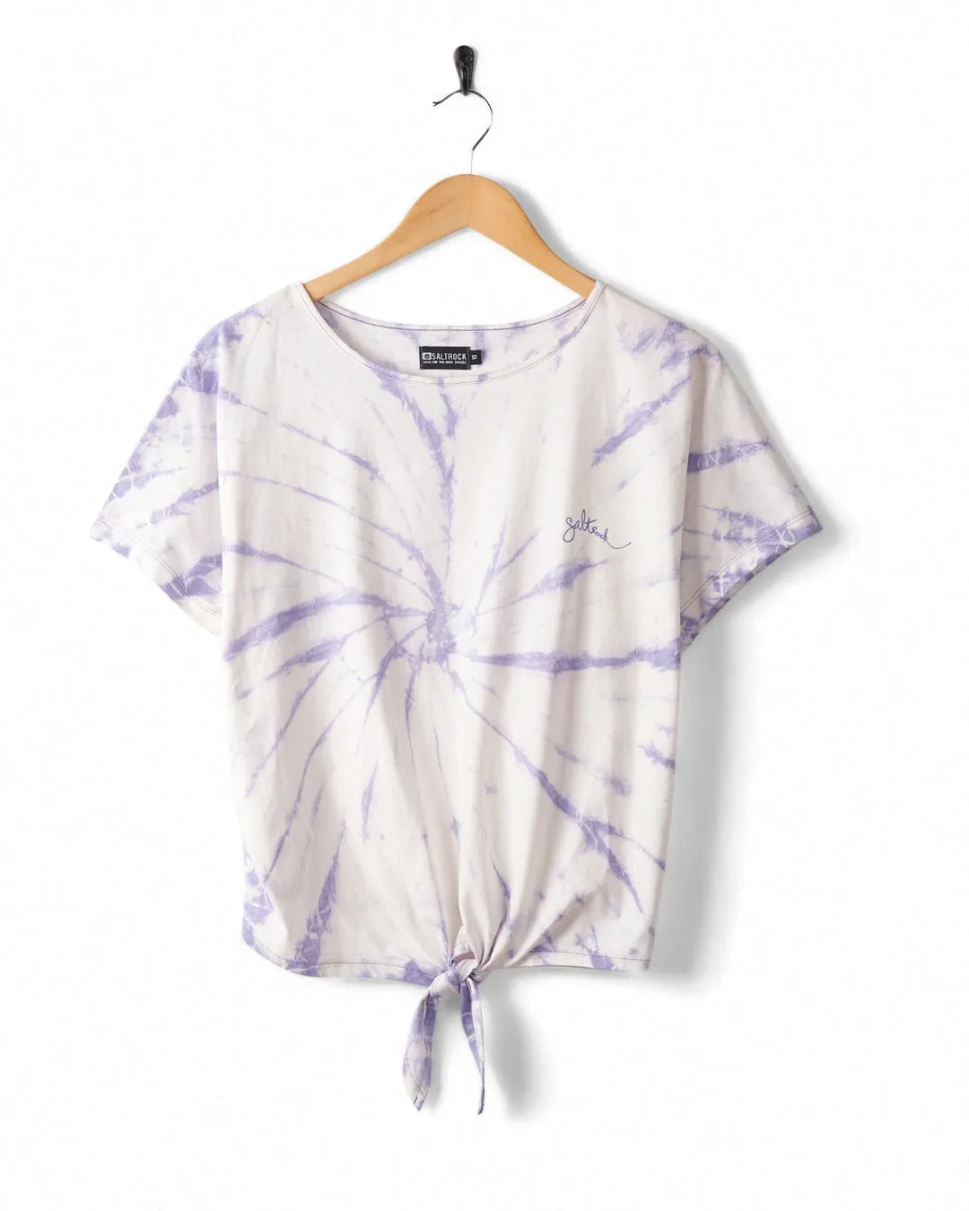 Swirl - Womens Short Sleeve T-Shirt - Tie Dye White/Purple