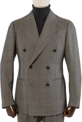 The Armoury by Ring Jacket Model 6B Brown Grey Wool Prince Of Wales Check DB Suit