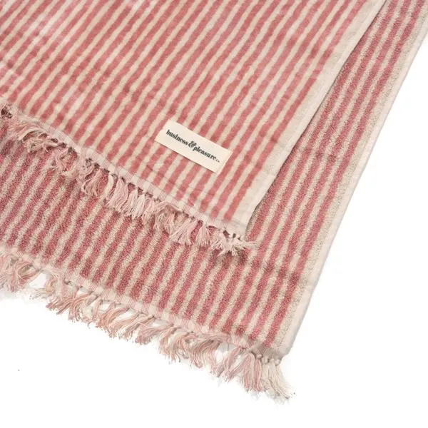 The Beach Towel - LAUREN'S PINK STRIPE