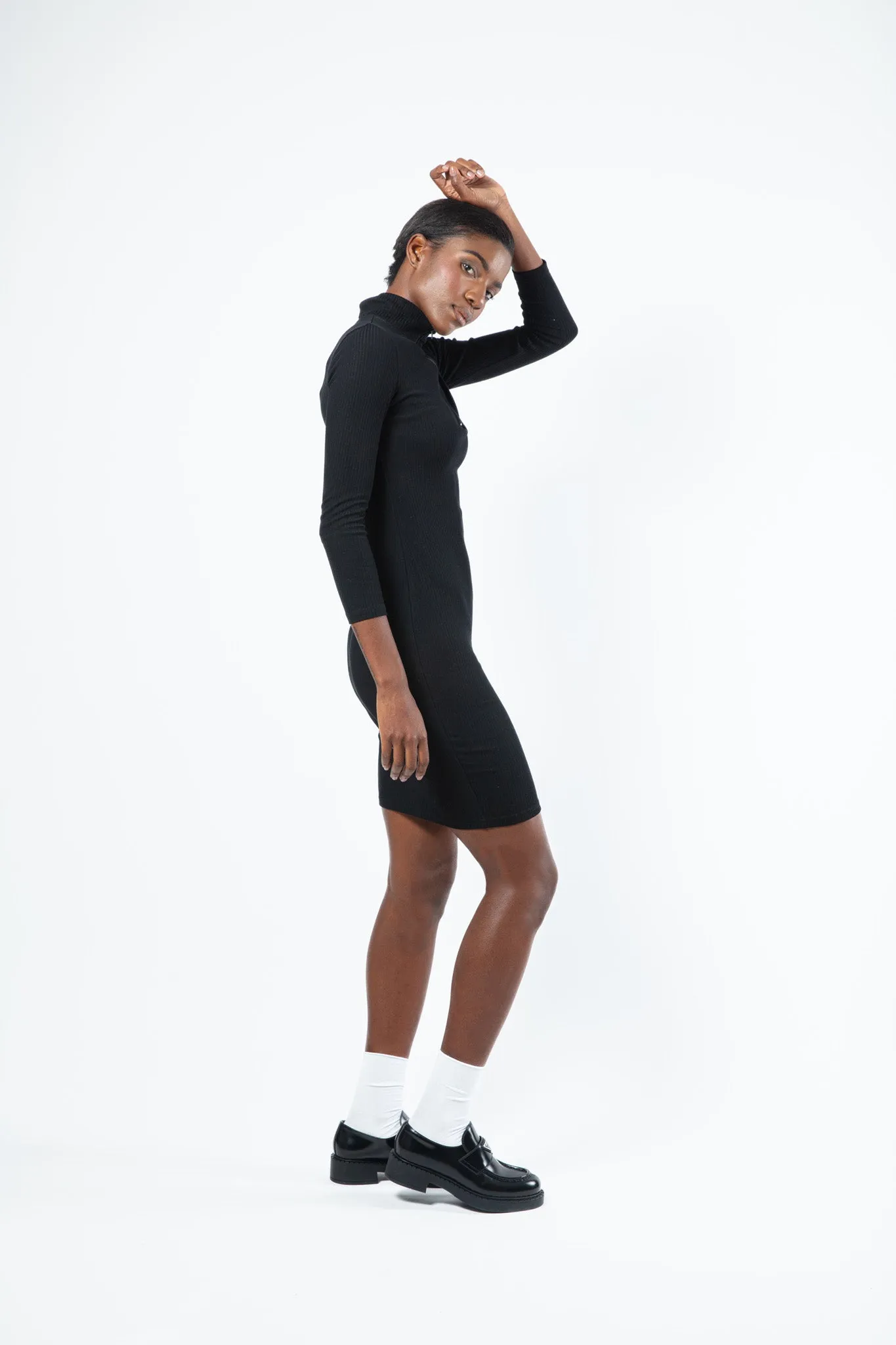 The Ribbed Zip Dress