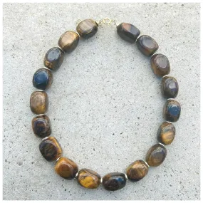 Tiger Eye Mrs Atias Oblong Chunky Necklace