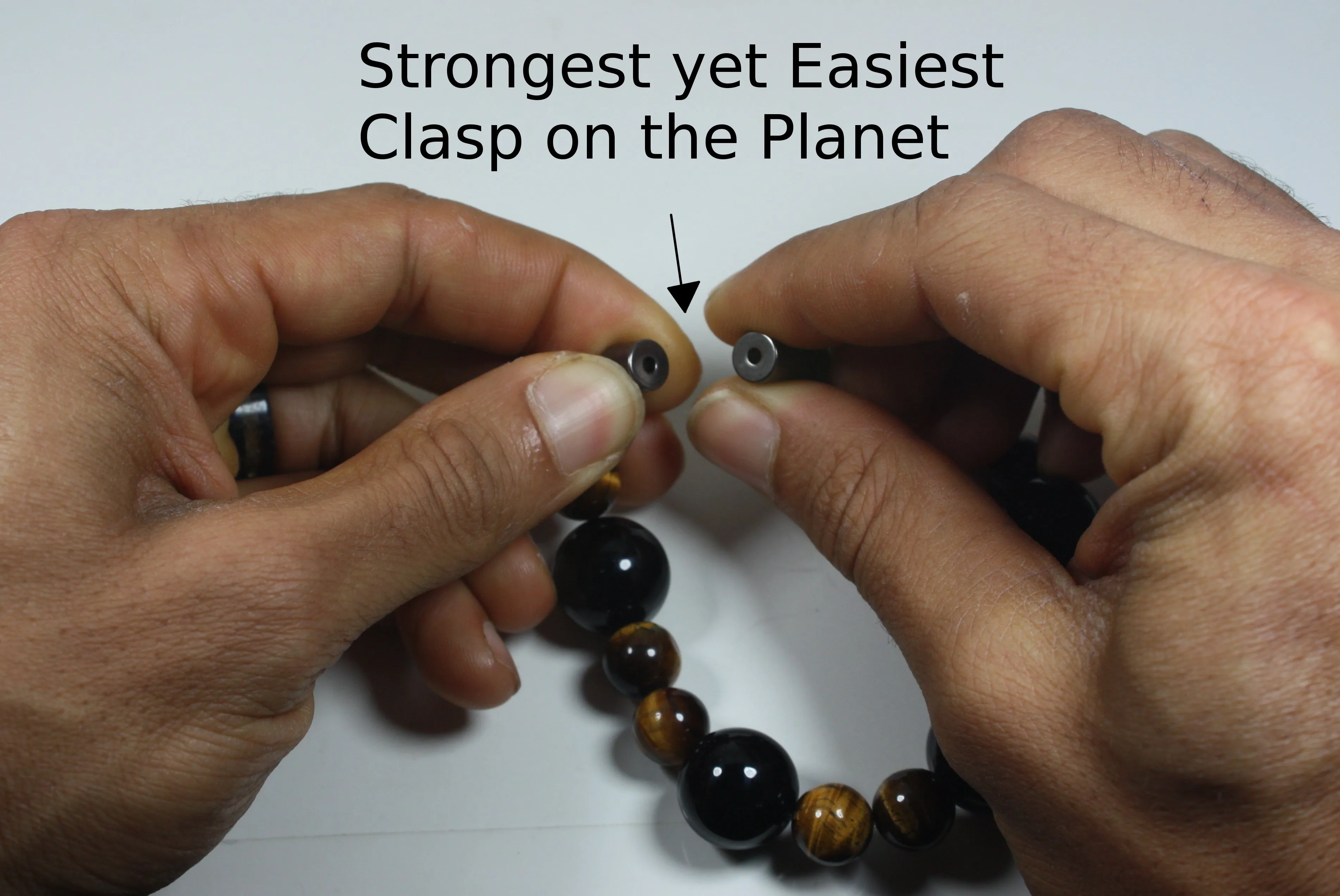 Tigers Eye and Black Onyx Bracelet - Magnetic Clasp Bracelet