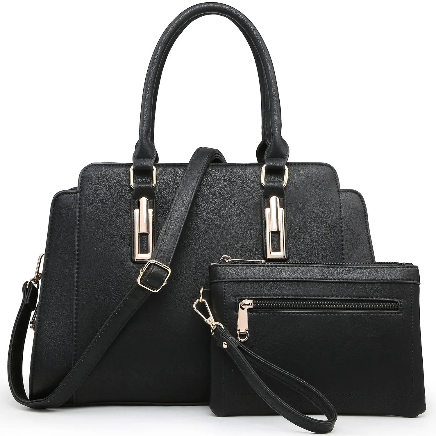 Top Handle Handbag with Matching Wristlet