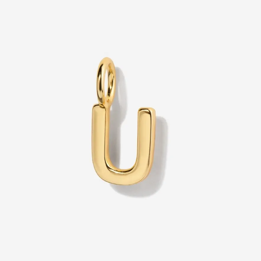 Uppercase Initial Charm - Gold