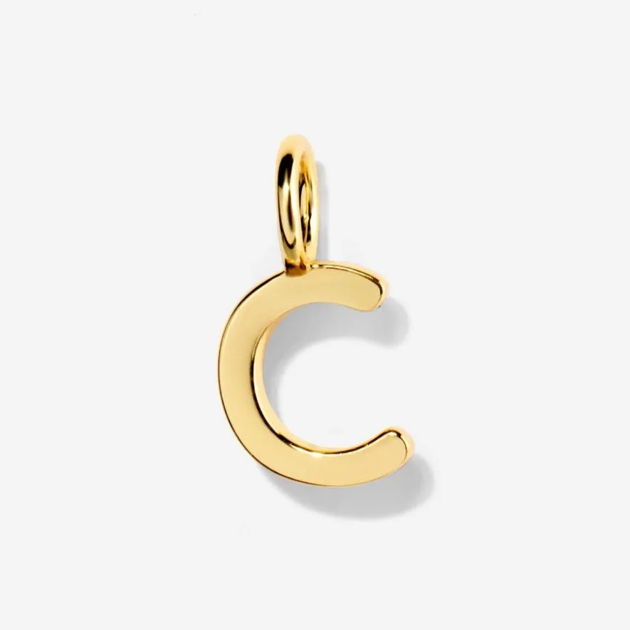 Uppercase Initial Charm - Gold