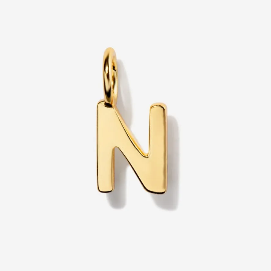 Uppercase Initial Charm - Gold