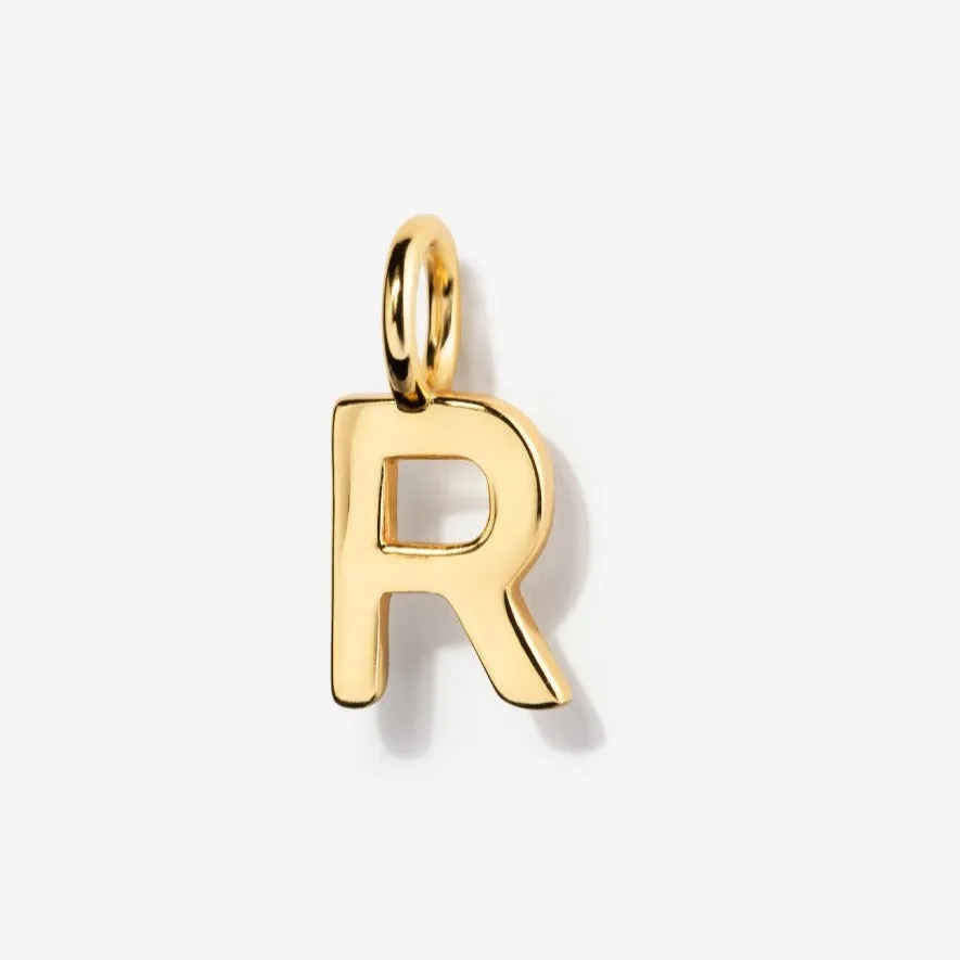 Uppercase Initial Charm - Gold