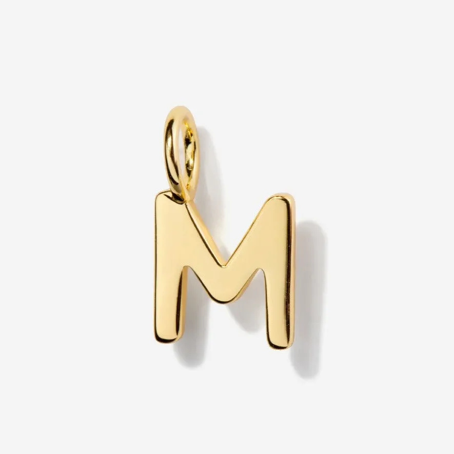 Uppercase Initial Charm - Gold