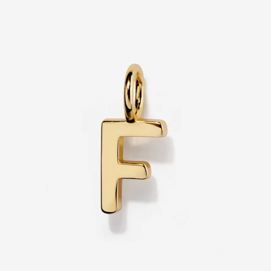 Uppercase Initial Charm - Gold