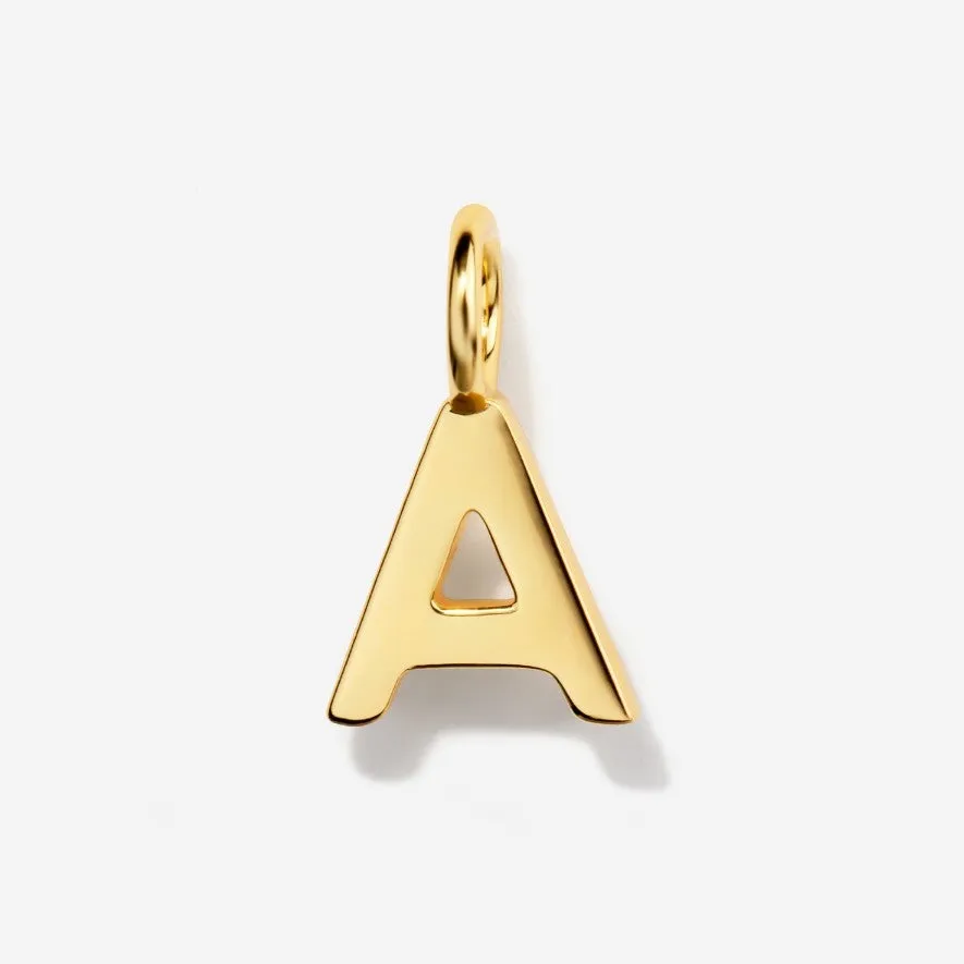 Uppercase Initial Charm - Gold