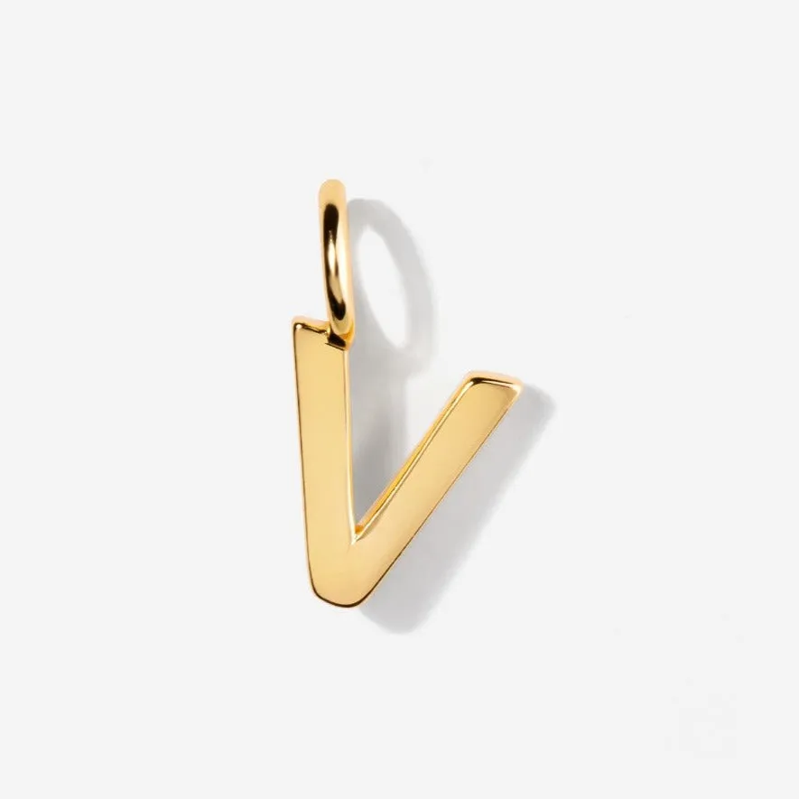 Uppercase Initial Charm - Gold