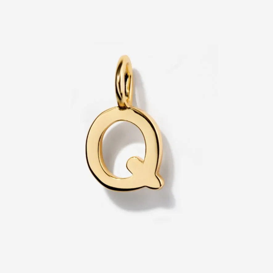 Uppercase Initial Charm - Gold