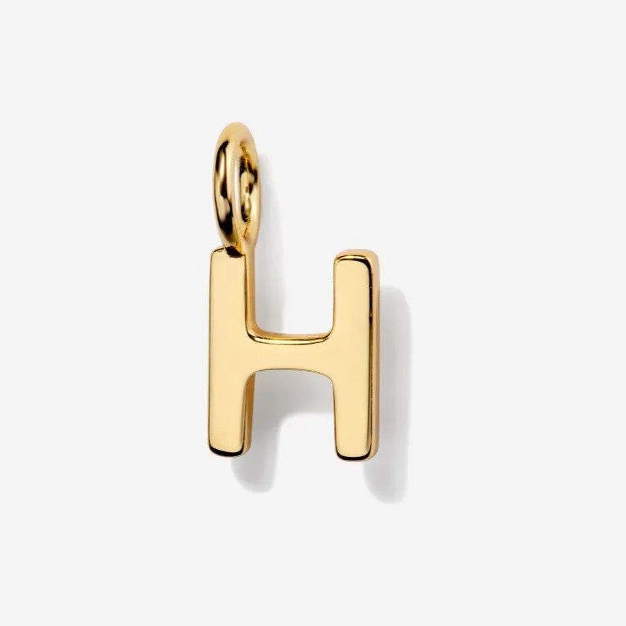 Uppercase Initial Charm - Gold