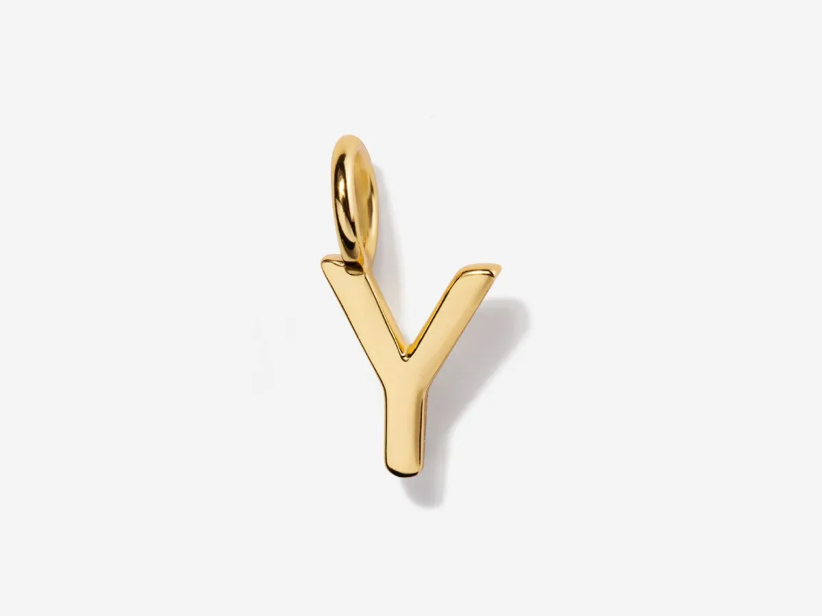 Uppercase Initial Charm - Gold