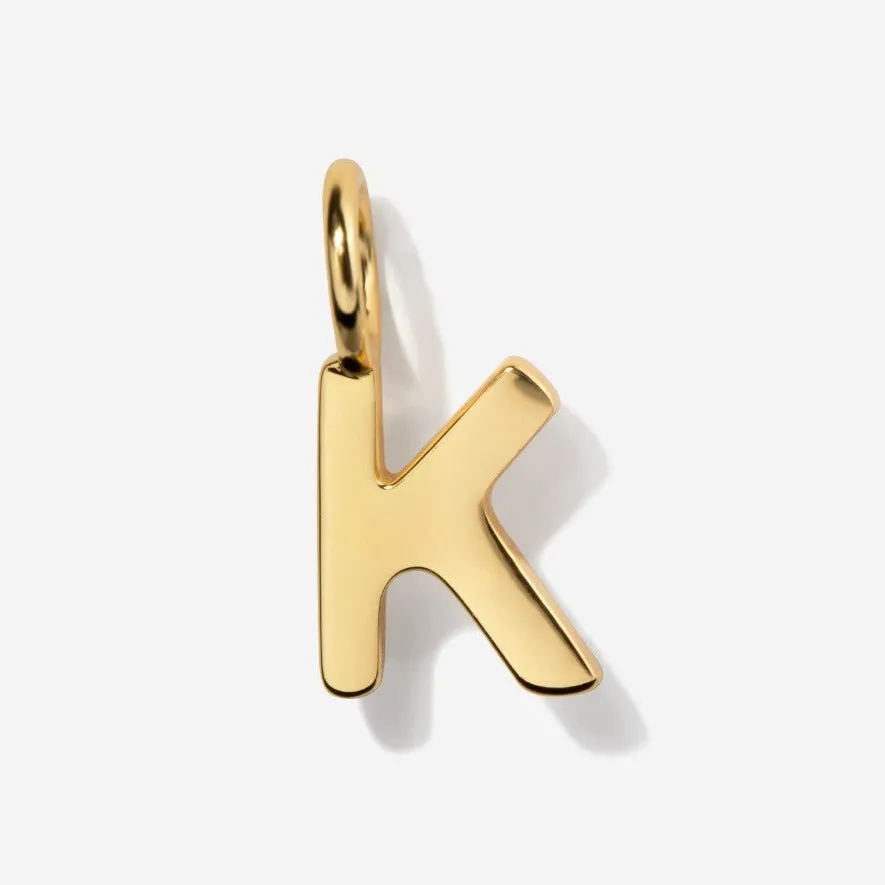 Uppercase Initial Charm - Gold