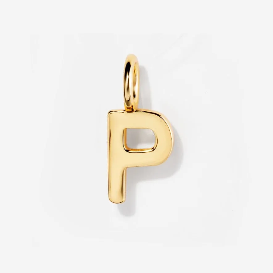 Uppercase Initial Charm - Gold