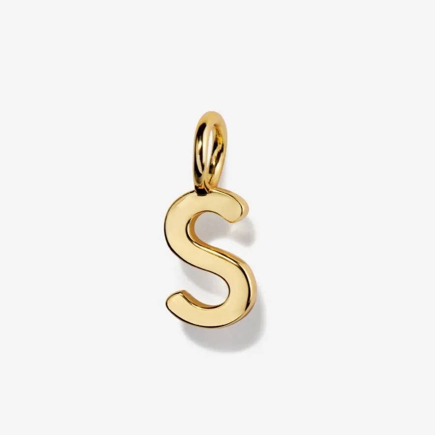 Uppercase Initial Charm - Gold