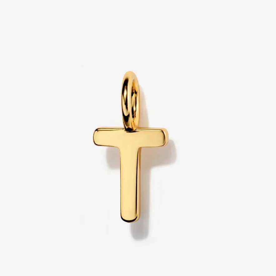 Uppercase Initial Charm - Gold