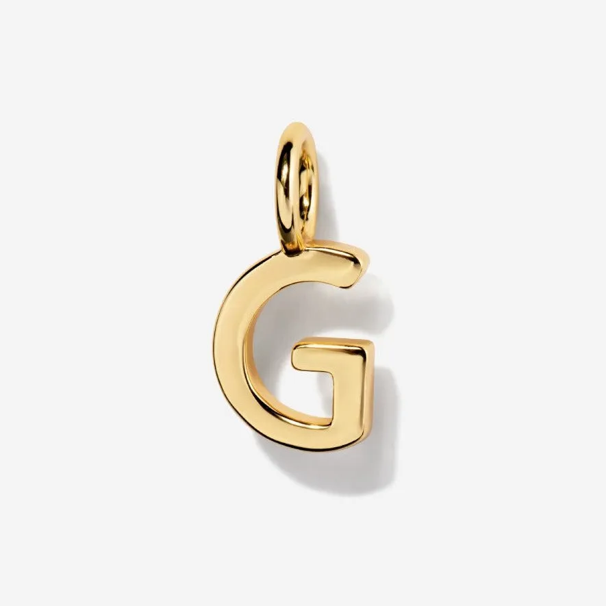 Uppercase Initial Charm - Gold