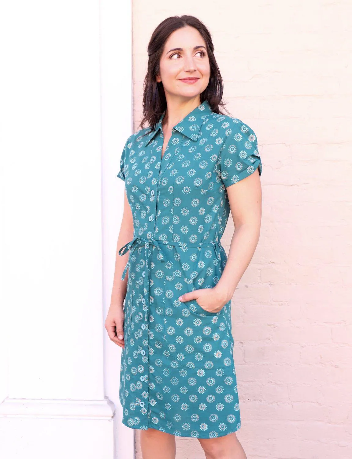 VersaChic Organic Cotton Button Dress