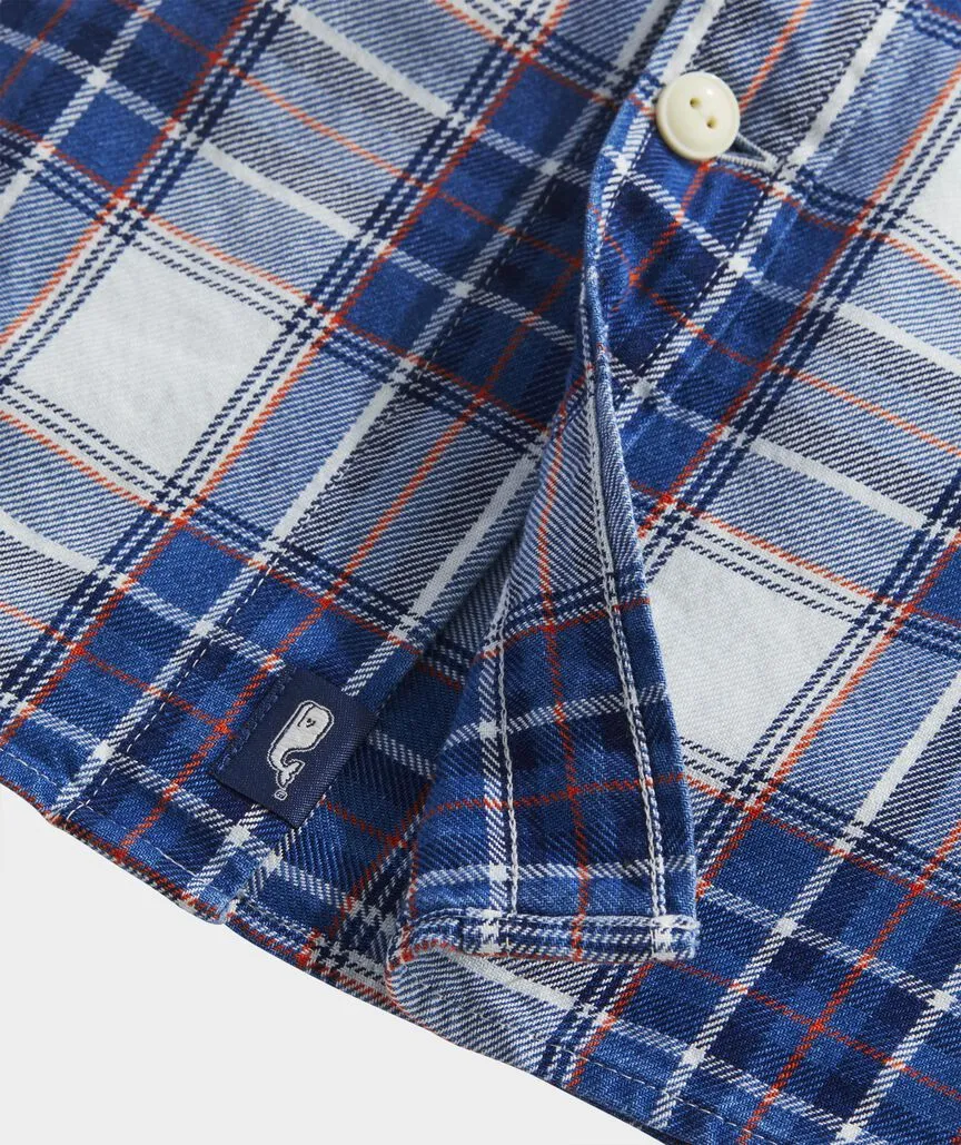 Vineyard Vines Men's Cotton Twill Indigo Plaid Shirt - Pld Marshmallow