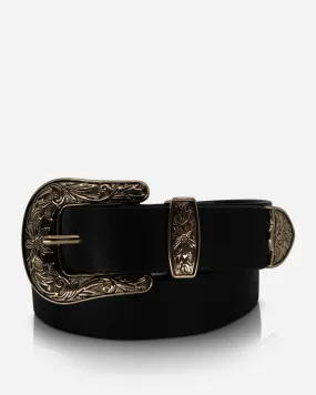 Western Belt Black/Gold