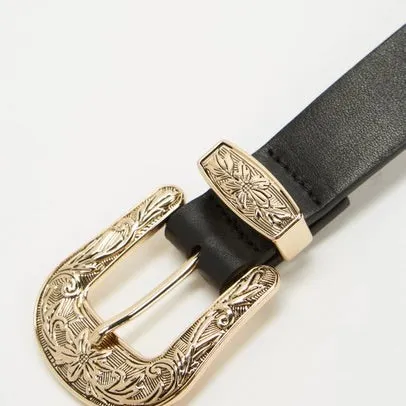 Western Belt Black/Gold