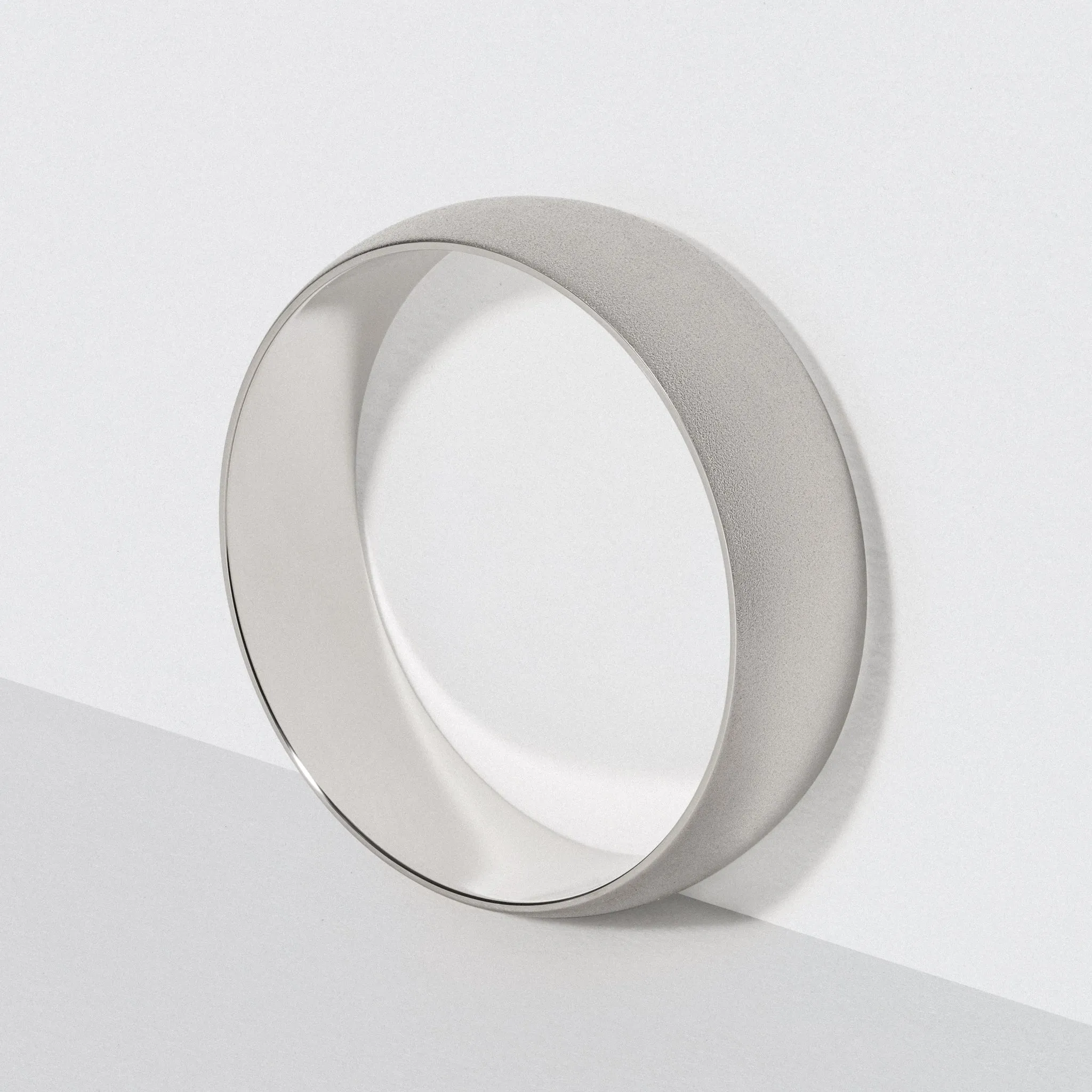 White Gold Classic Wedding Band - Matte 6mm