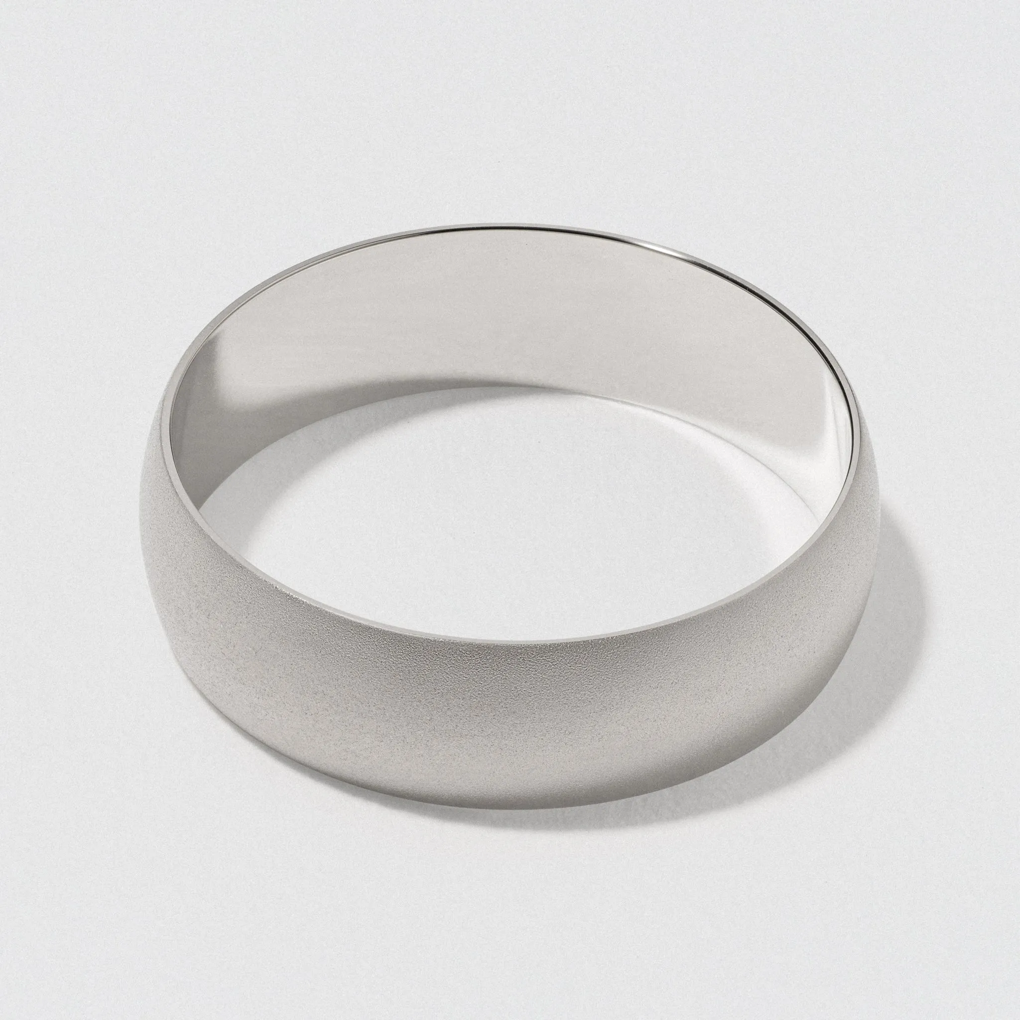 White Gold Classic Wedding Band - Matte 6mm