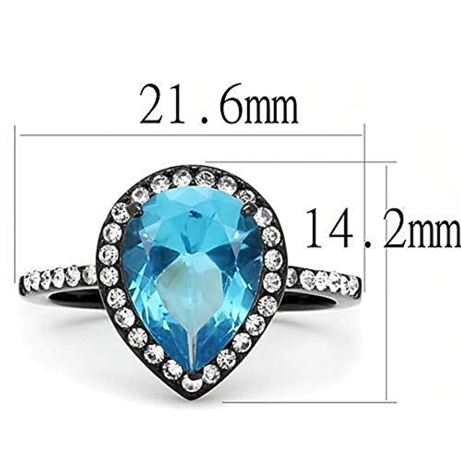 WildKlass Stainless Steel Ring IP Women Synthetic Sea Blue