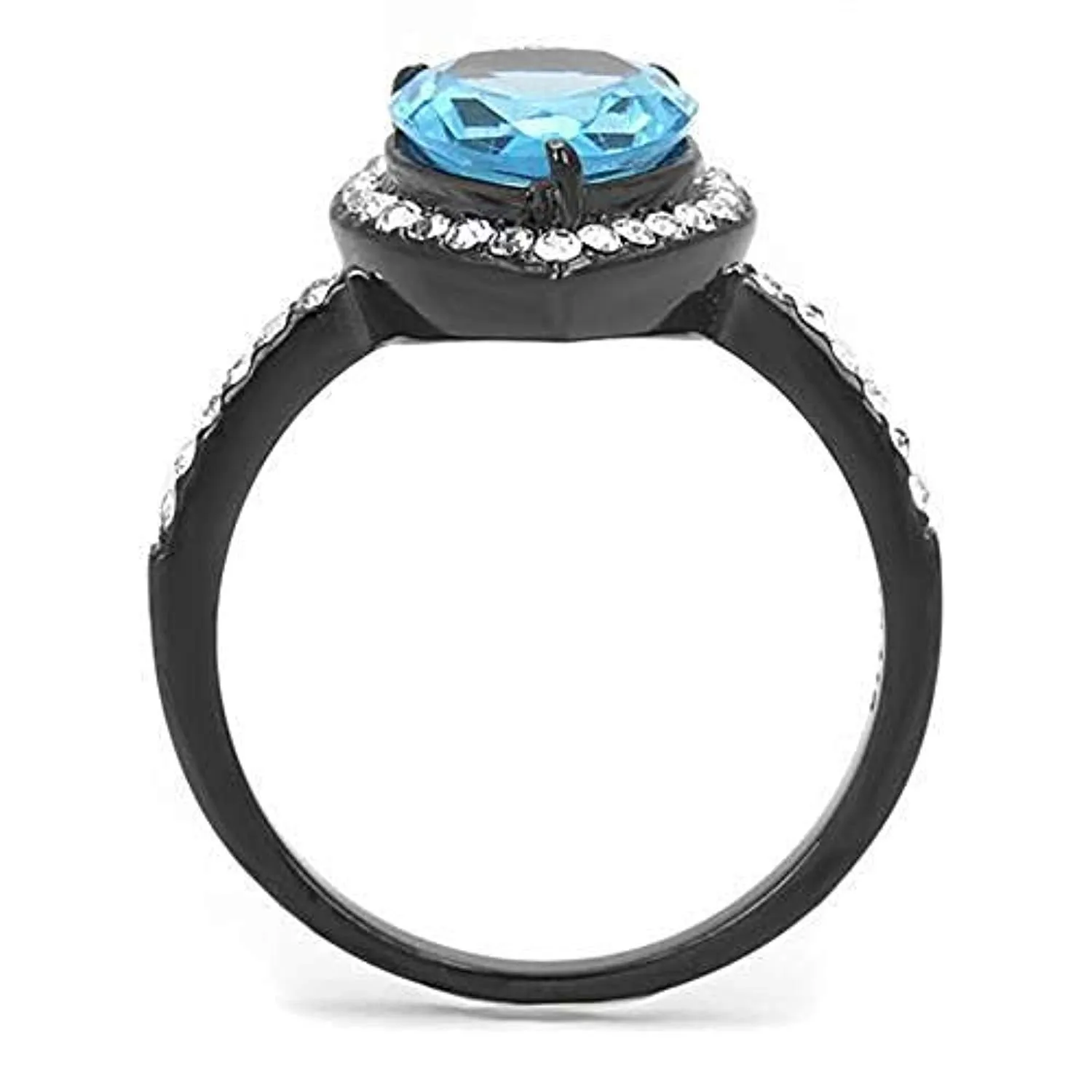 WildKlass Stainless Steel Ring IP Women Synthetic Sea Blue