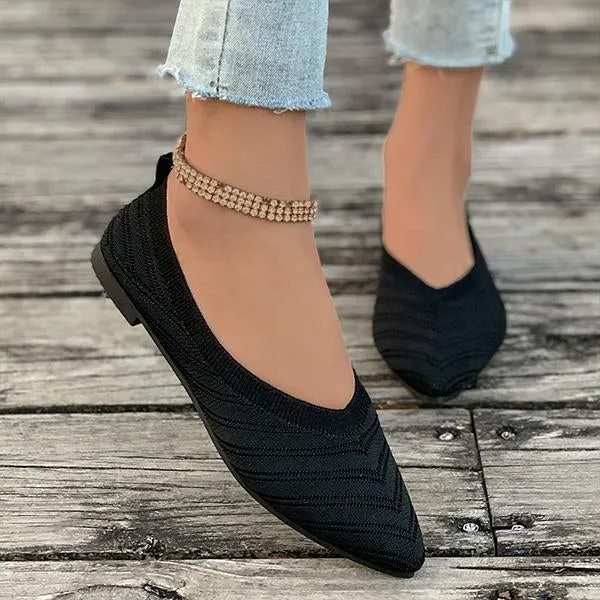 Women's Casual Pointed Toe Knitted Flats 61446878S