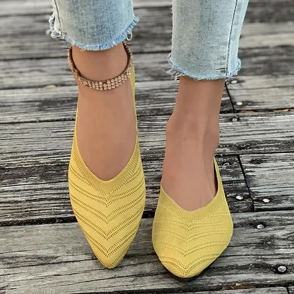 Women's Casual Pointed Toe Knitted Flats 61446878S